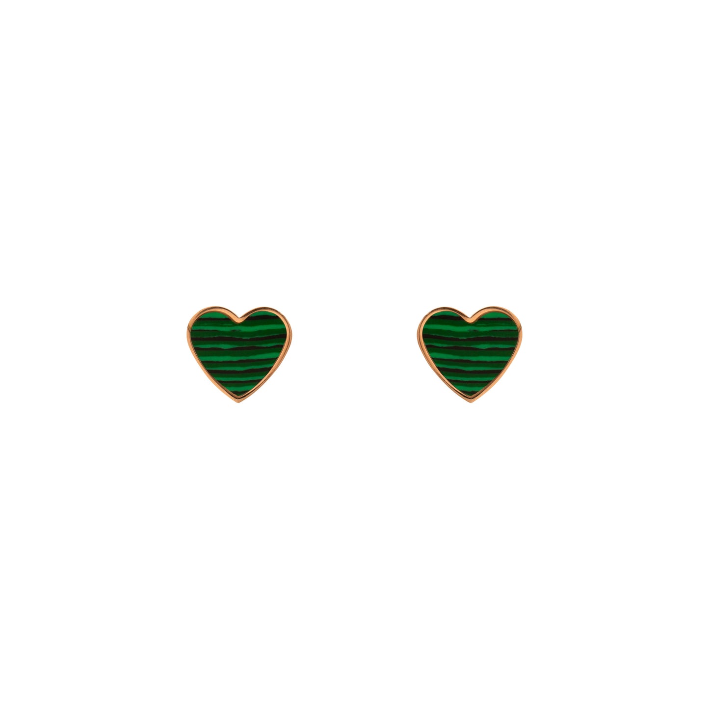 Malachite Heart Earrings Flor Amazona Colombia