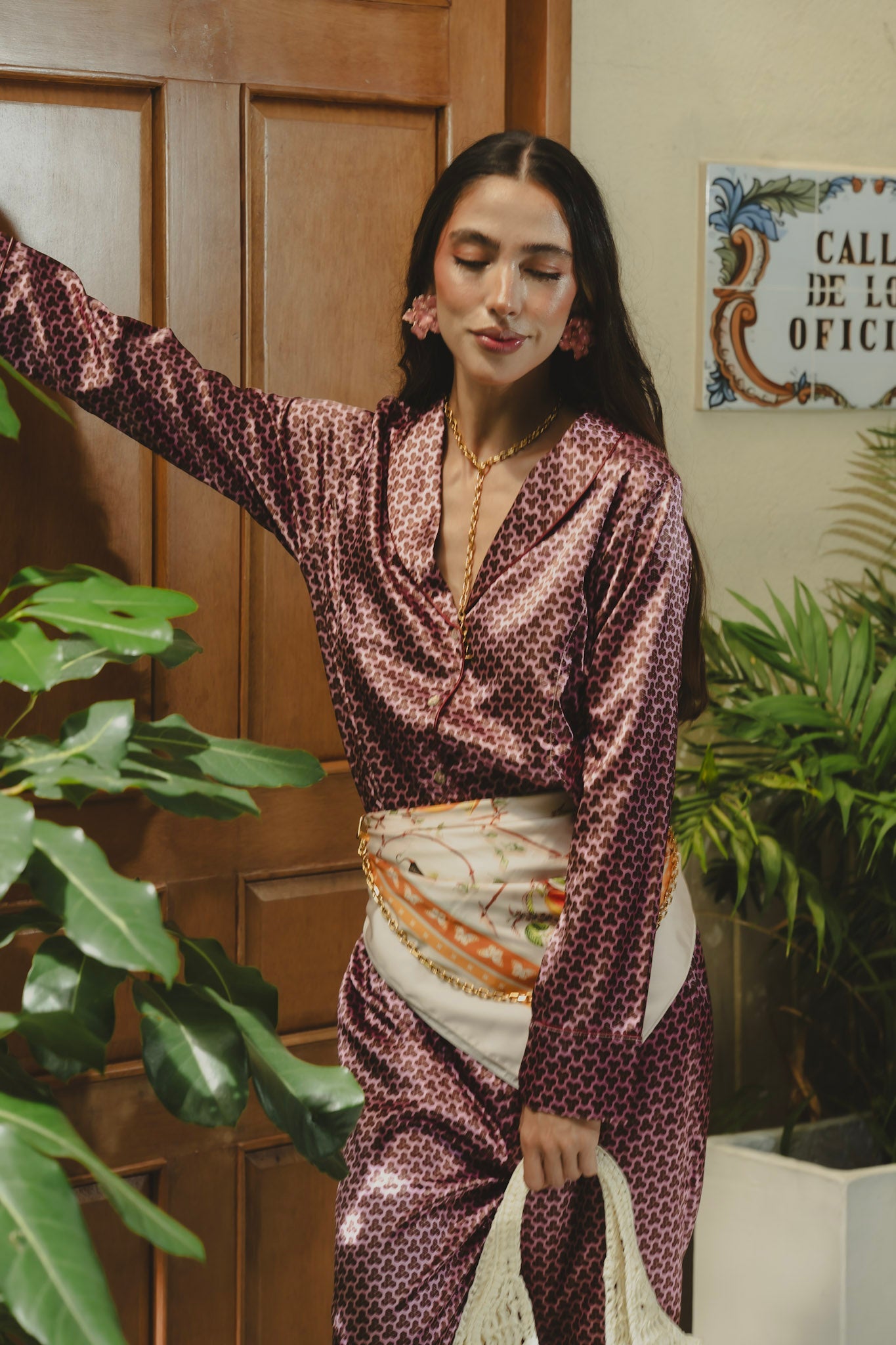 PIJAMA PANTALON BURGUNDY WINE Flor Amazona Colombia