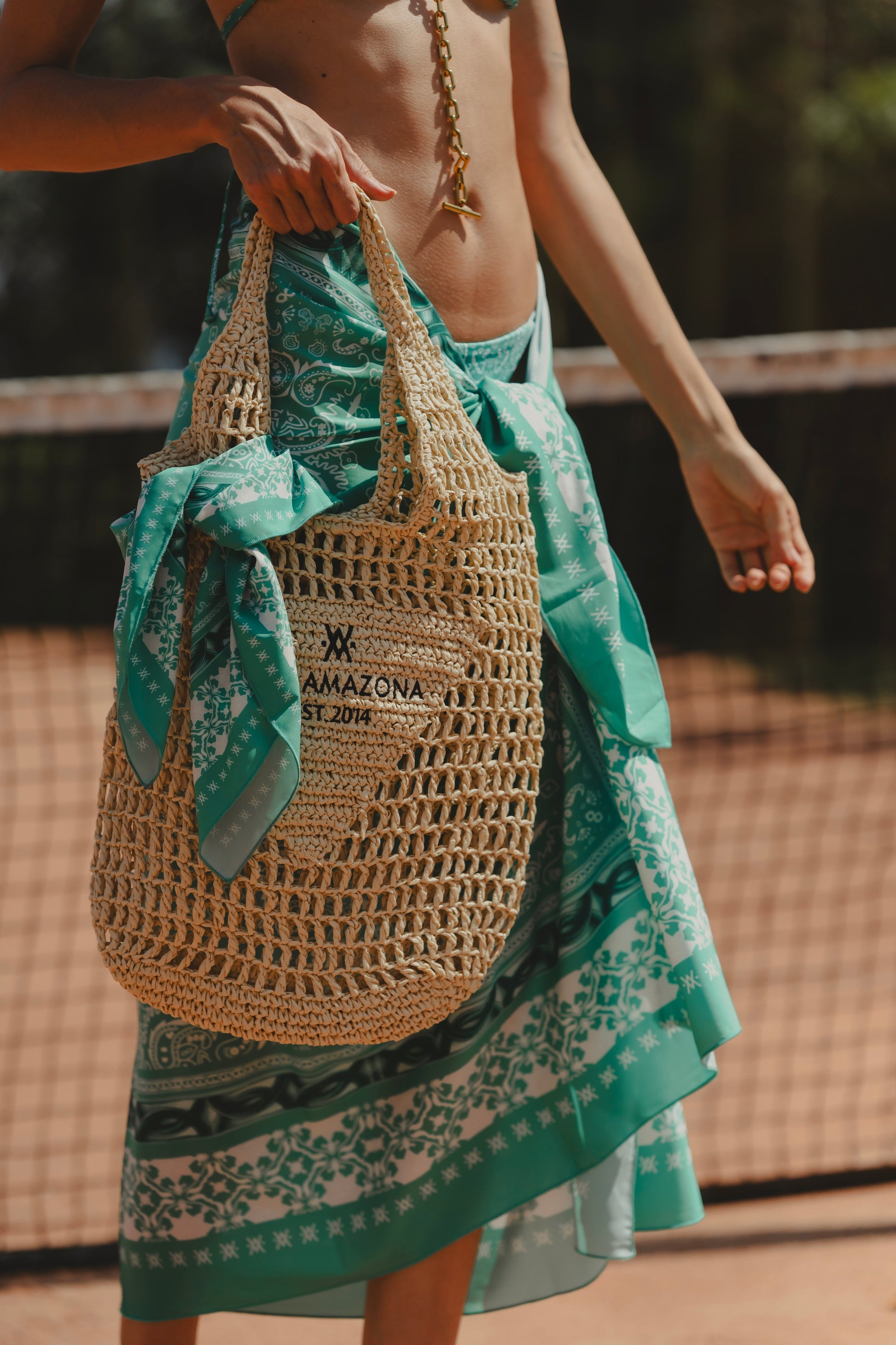 BANDANA GREEN SCARF Flor Amazona Colombia