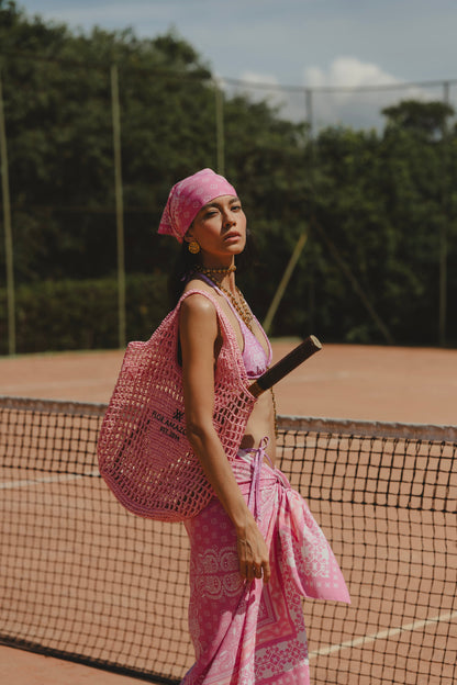BANDANA PINK BEACH WRAP Flor Amazona Colombia