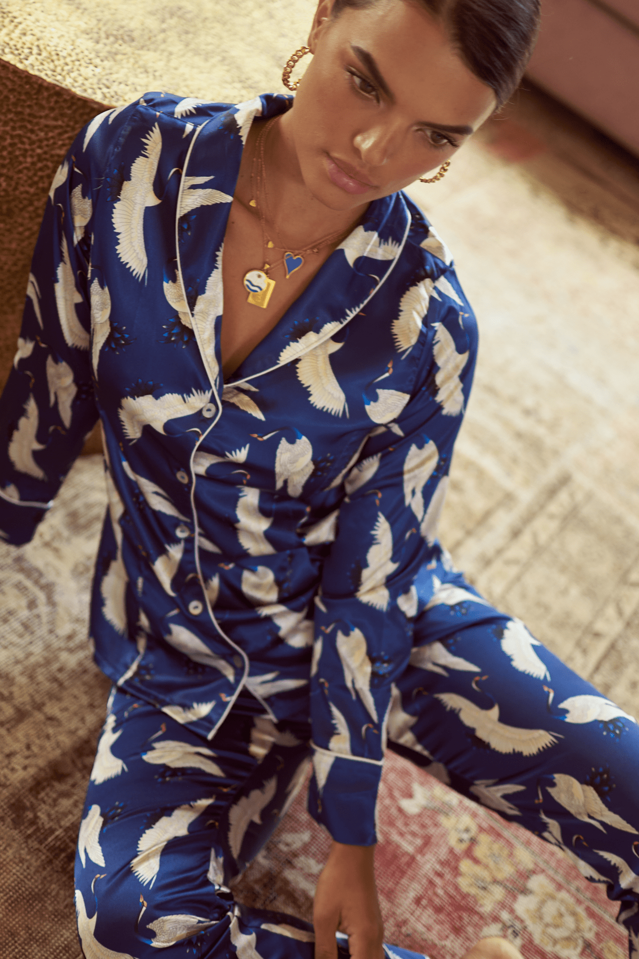 Pj Pants Blue Swans Flor Amazona Colombia