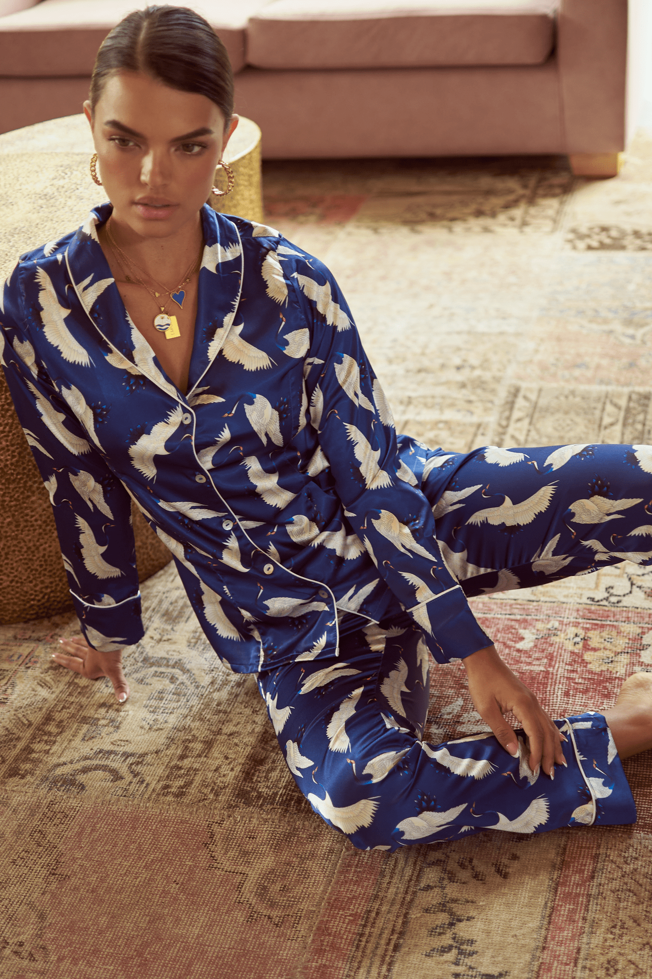 Pj Pants Blue Swans Flor Amazona Colombia