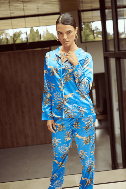 Pj Blue Leopard Pants Flor Amazona Colombia