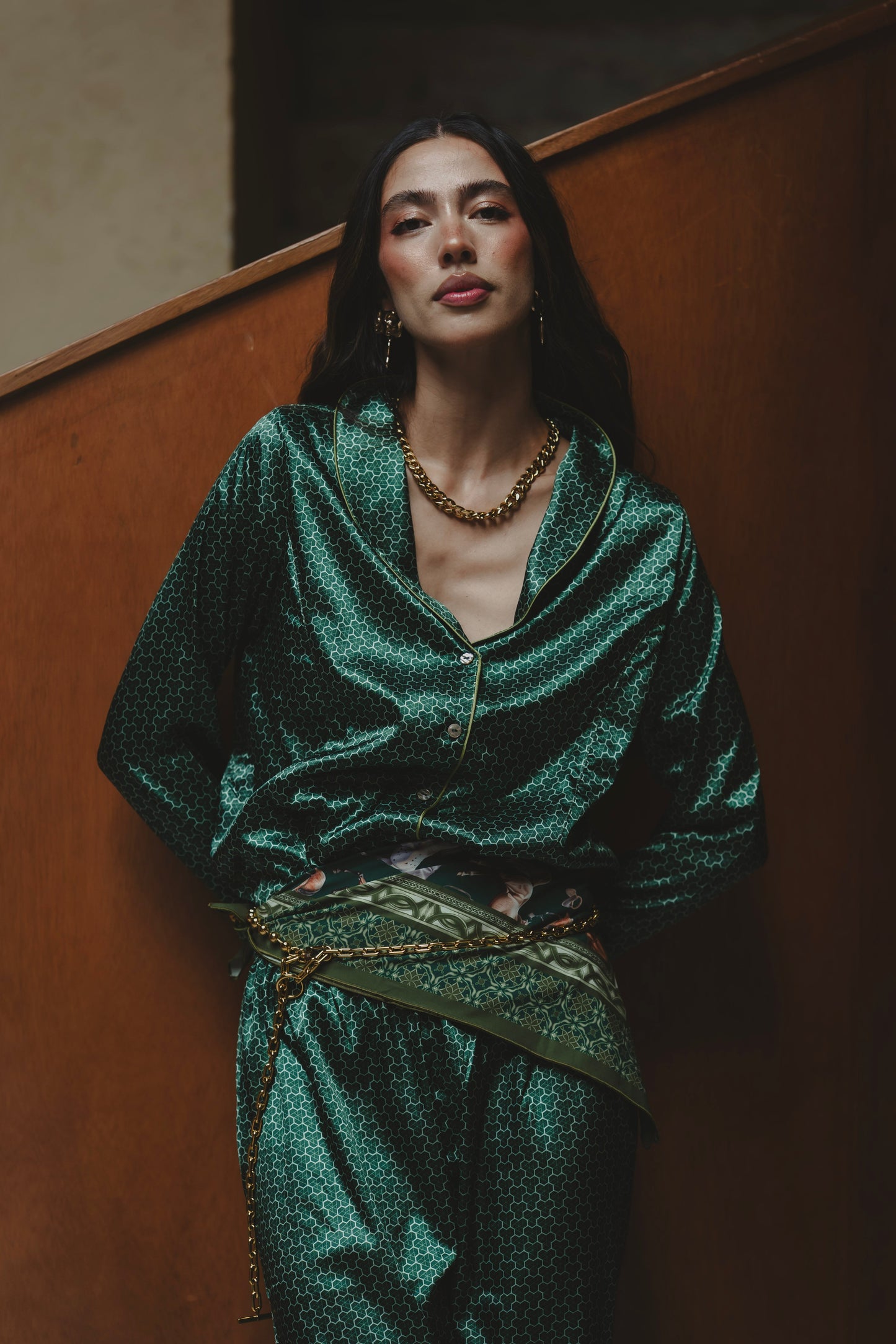 GREEN HORSES SCARF Flor Amazona Colombia