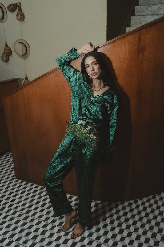 PIJAMA PANTALON  CHRISTMAS GREEN Flor Amazona Colombia