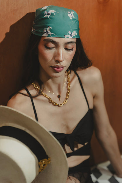 GREEN POLO SCARF Flor Amazona Colombia