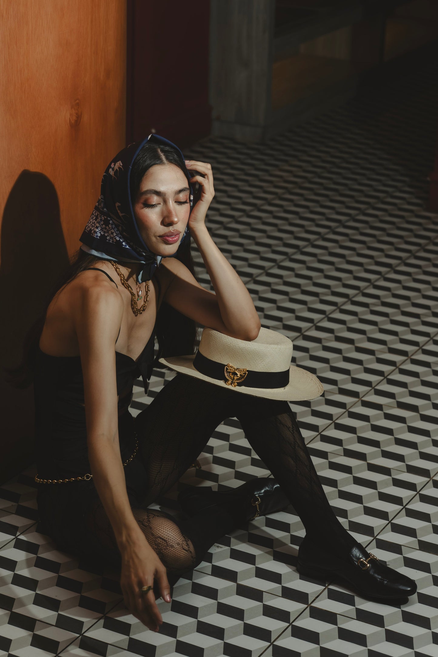 BLUE POLO SCARF Flor Amazona Colombia