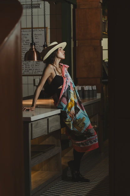 PINK SANTA MARTA 500 AÑOS BEACH WRAP Flor Amazona Colombia