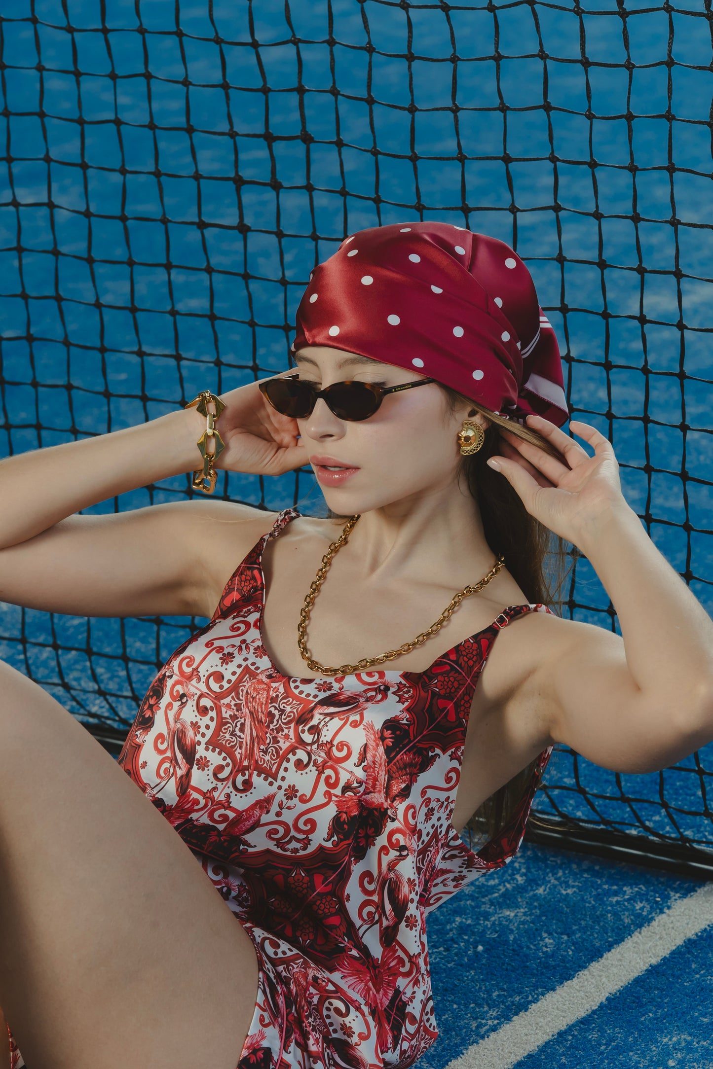 POLKA DOLTS CHERRY SCARF