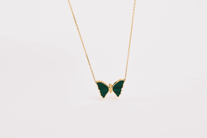 Green Butterfly Necklace Flor Amazona Colombia
