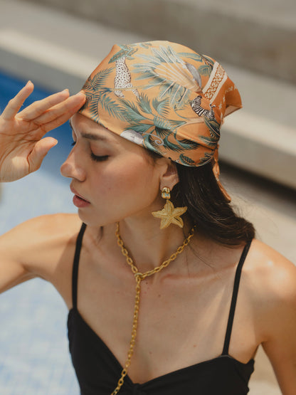 MUSTARD JUNGLE SCARF Flor Amazona Colombia