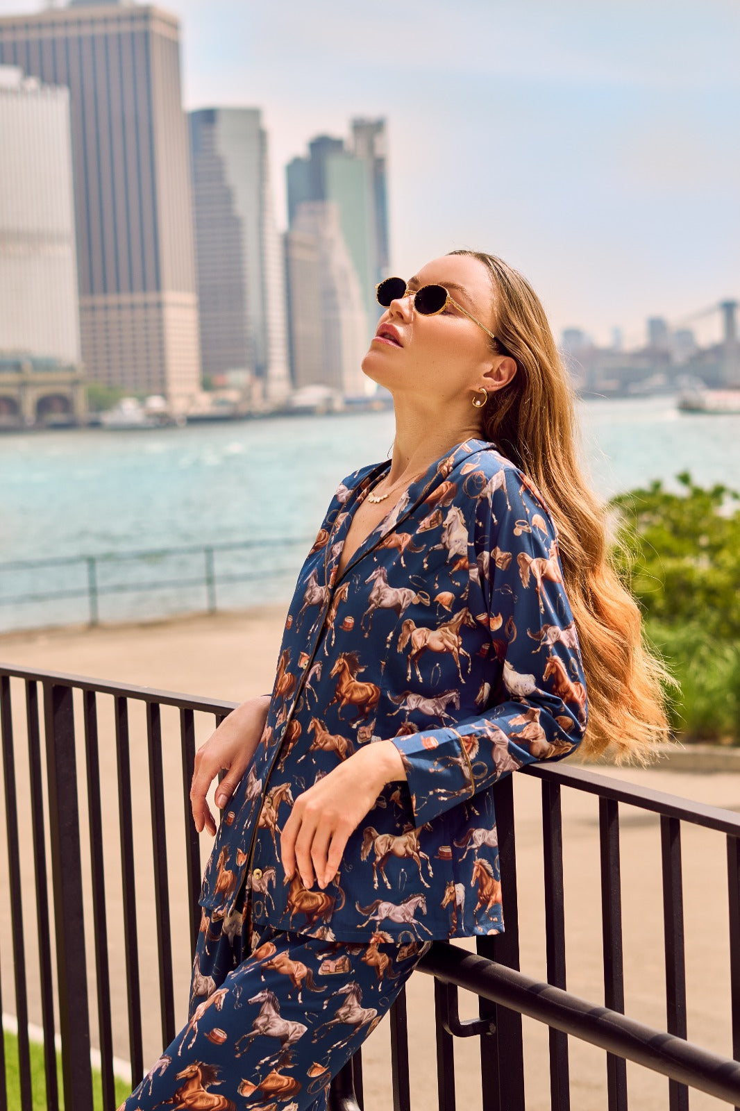 PJ PANTS HORSES BLUE Flor Amazona Colombia