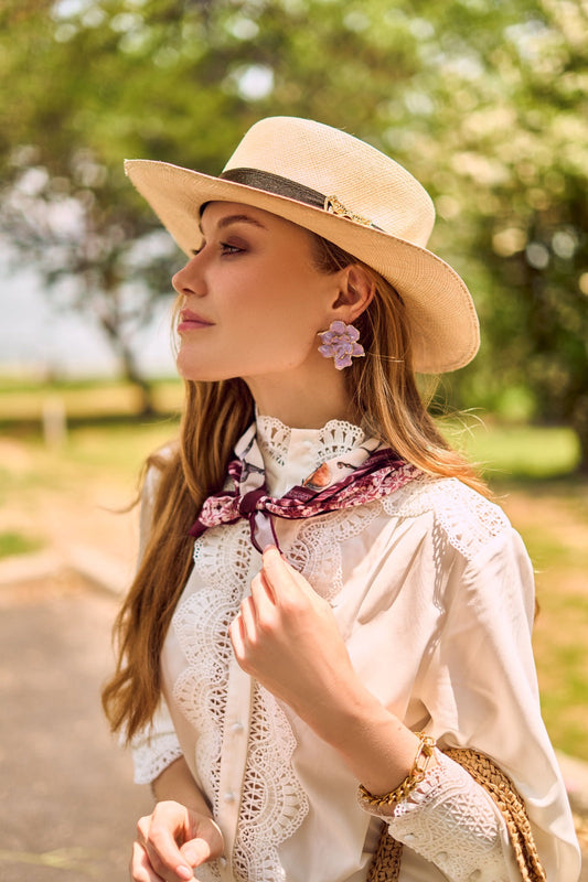 LILA CATLEYA EARRINGS Flor Amazona Colombia